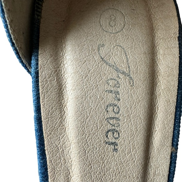 ♥️ Denim Cuff with Raw Edge Styling Stiletto Heels Size 8 - Picture 7 of 8